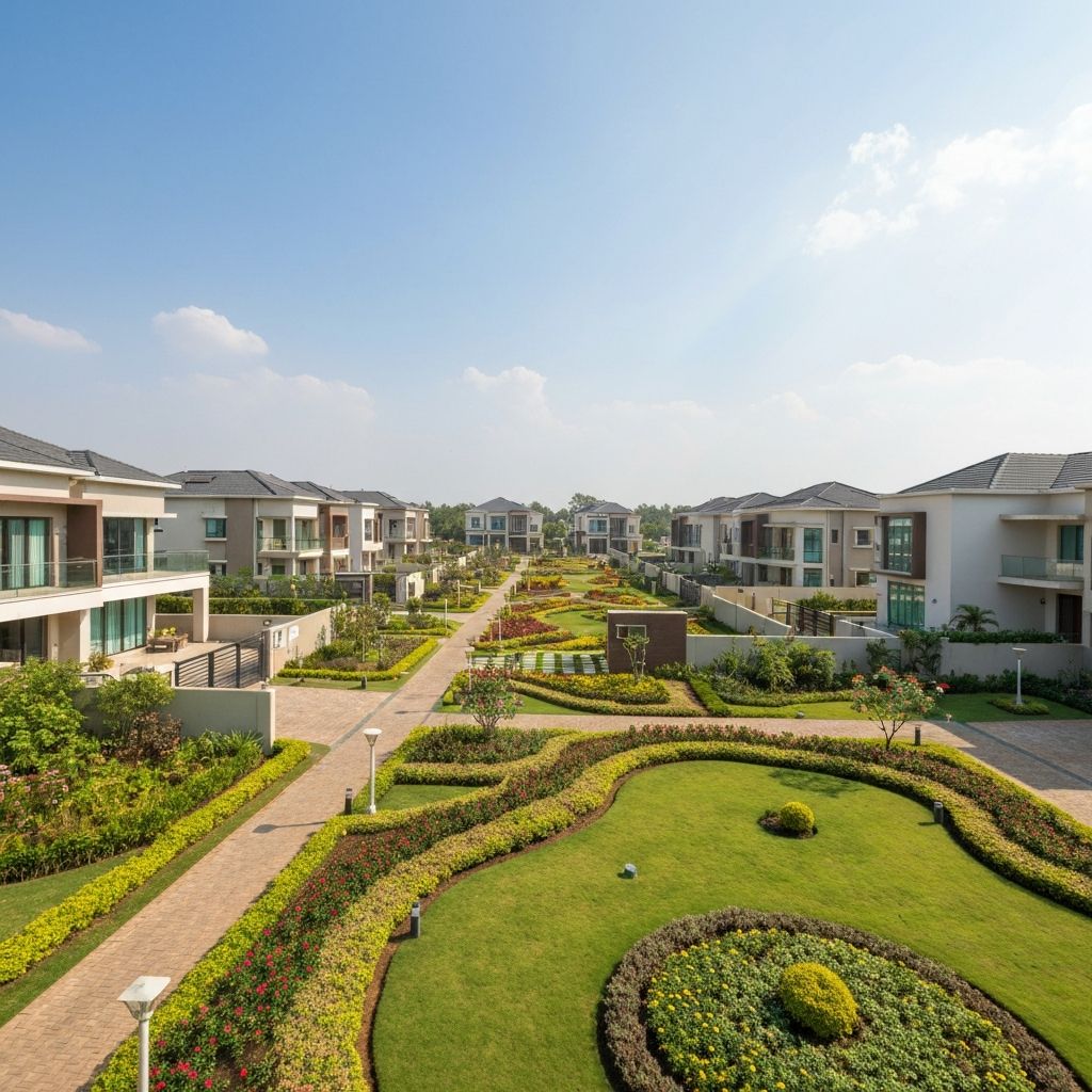 Kids play area and community park in family friendly township