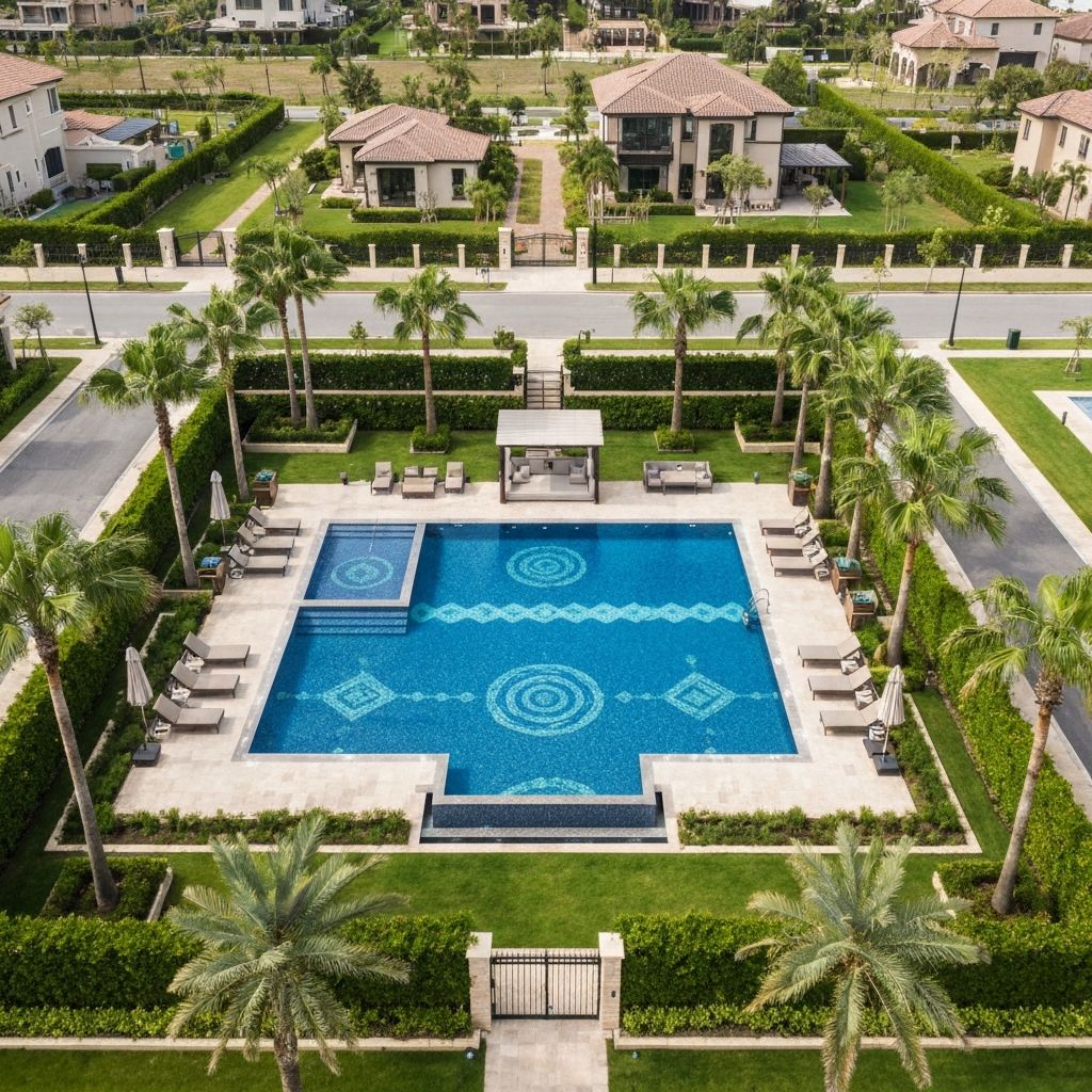 Swimming pool amenity in gated township Raebareli Road